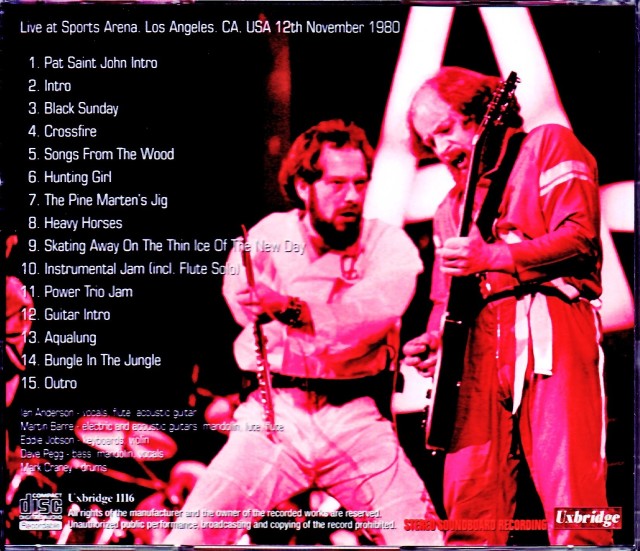 Jethro Tull ジェスロ・タル/CA,USA 1980 Upgrade