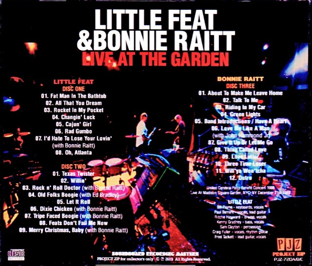 Little Feat,Bonnie Raitt リトル・フィート ボニー・レイット/NY,USA 1989