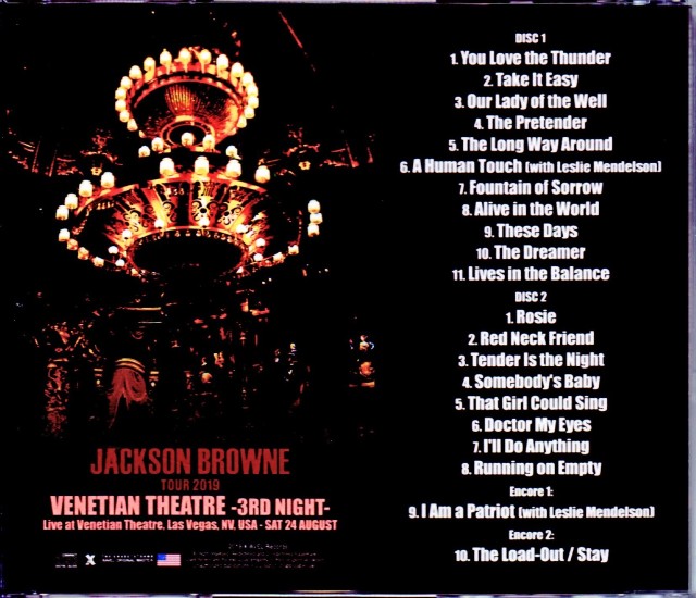 Jackson Browne ジャクソン・ブラウン/NV,USA 8.24.2019 IEM