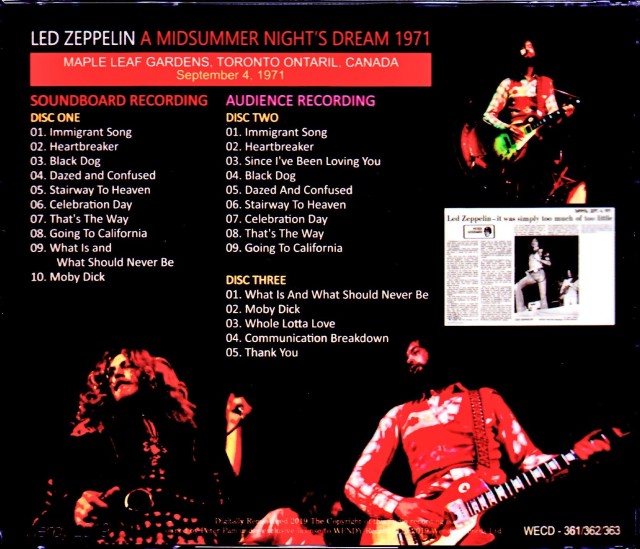 Led Zeppelin レッド・ツェッペリン/Canada 1971 2 Source Ver.
