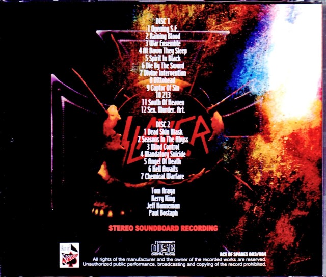 Slayer スレイヤー/Tokyo,Japan 1995