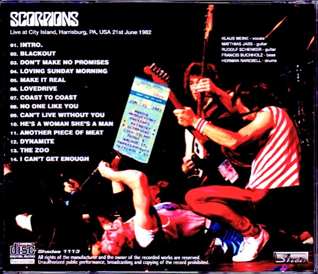 Scorpions スコーピオンズ/PA,USA 1982