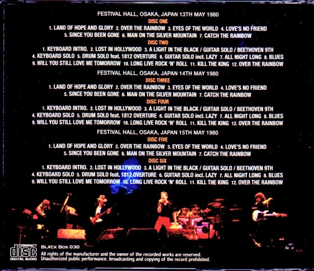 RAINBOW 1980年大阪3公演BOX Rainbow レインボー/Osaka,Japan 1980 3 Days