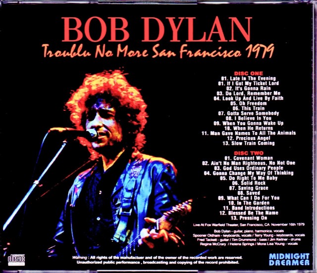 Bob Dylan ボブ・ディラン/CA,USA 1979