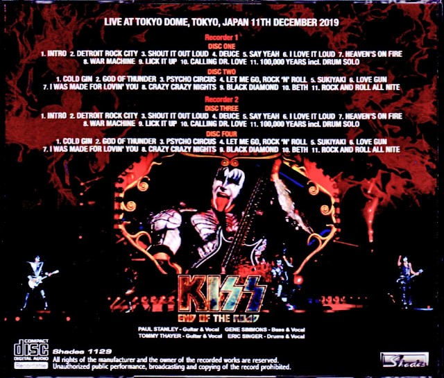 Kiss キッス/Tokyo,Japan 4.11.2019 2Source Recordings