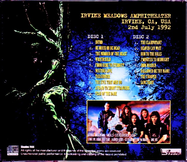 Iron Maiden アイアン・メイデン/CA,USA 1992
