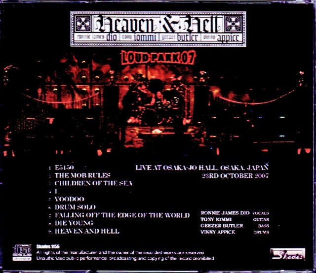 Heaven & Hell ヘヴン・アンド・ヘル/Osaka,Japan 2007