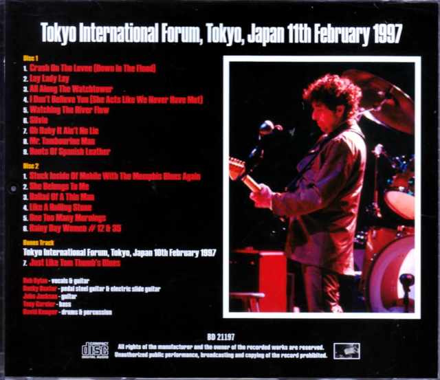 Bob Dylan ボブ・ディラン/Tokyo,Japan 1997