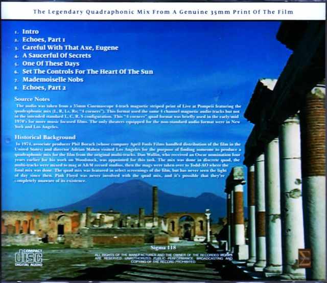 Pink Floyd ピンク・フロイド/Live at Pompeii Quadraphonic