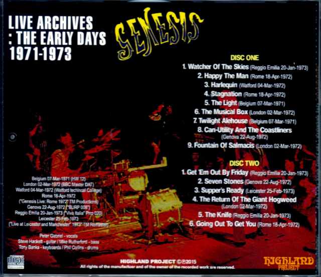 Genesis ジェネシス/Live Archives 1971-1973