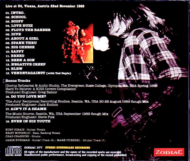 Nirvanaニルヴァーナ　Hobkan 1989 レアCD Nirvana ニルヴァーナ/Austria 1989 & more