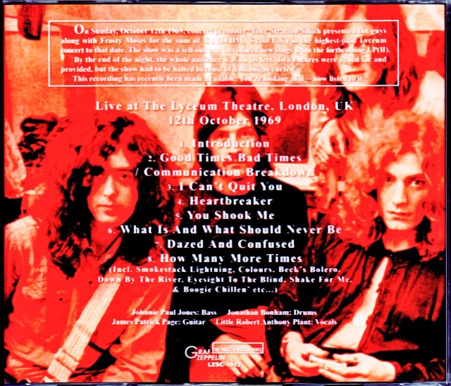 Led Zeppelin レッド・ツェッペリン/London,UK 10.12.1969 Remastered