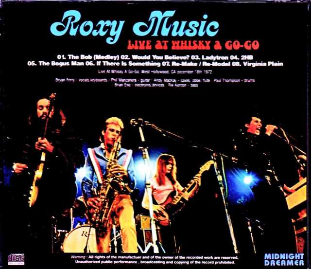 Roxy Music ロキシー・ミュージック/CA,USA 1972