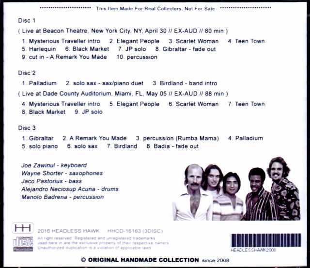 Weather Report ウェザー・リポート/NY,USA 1977