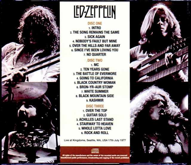 Led Zeppelin レッド・ツェッペリン/WA,USA 1977 Upgrade