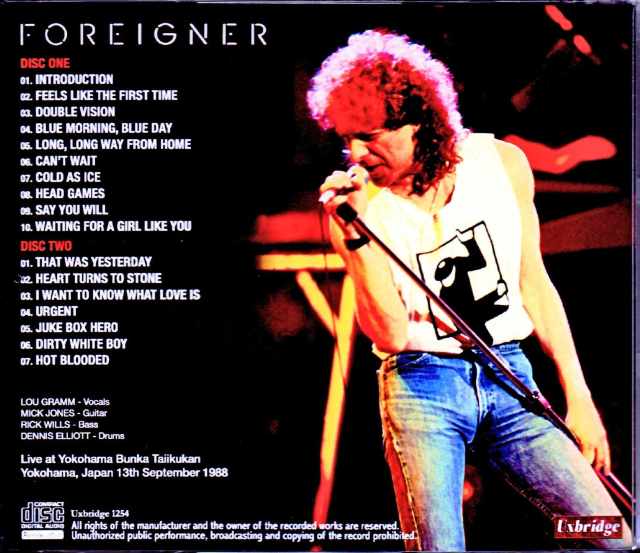 Foreigner フォリナー/Kanagawa,Japan 1988