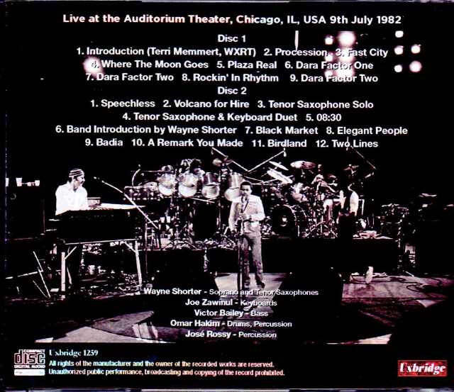 Weather Report ウェザー・リポート/IL,USA 1982