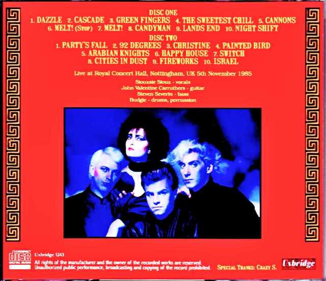 洋楽 Siouxsie & The Banshees / Live 1985 LP Siouxsie and the Banshees スージー・アンド・ザ・バンシーズ/UK 1985
