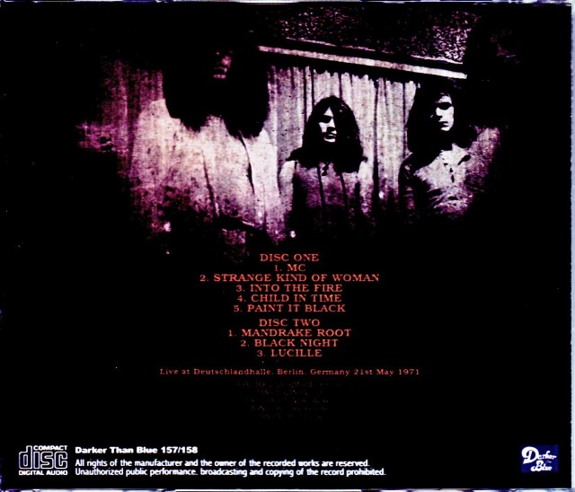 Deep Purple ディープ・パープル/Germany 5.21.1971