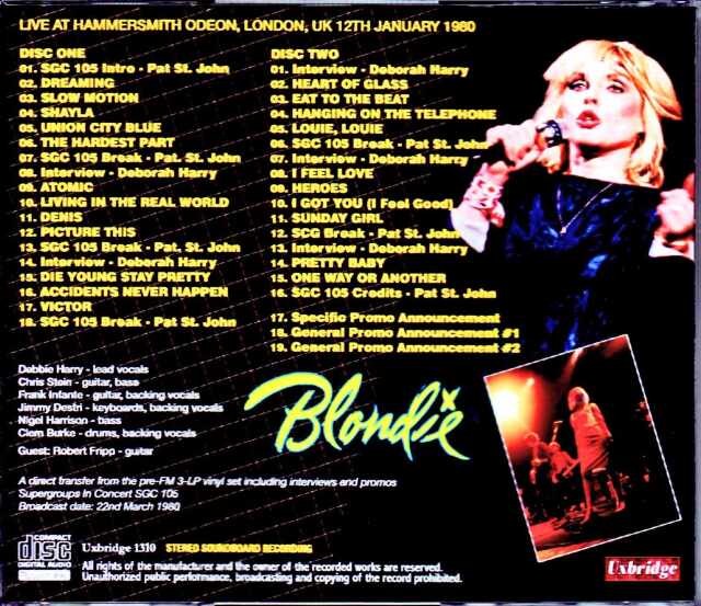 Blondie ブロンディ/London,UK 1980