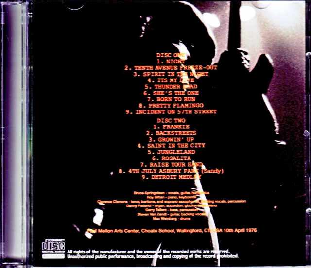 Bruce Springsteen ブルース・スプリングスティーン/CT,USA 1976