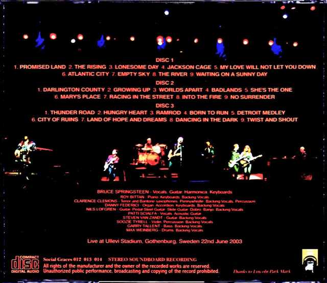 Bruce Springsteen ブルース・スプリングスティーン/Sweden 2003