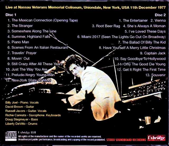 Billy Joel ビリー・ジョエル/NY,USA 1977