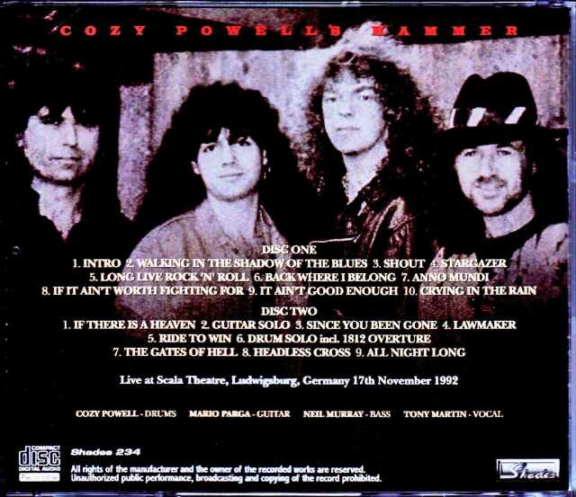 Cozy Powell's Hammer コージー・パウエル/Germany 11.17.1992