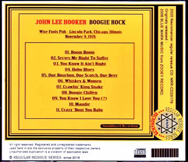 John Lee Hooker ジョン・リー・フッカー/IL,USA 1976