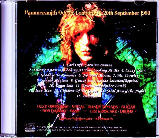 Ozzy Osbourne オジー・オズボーン/London,UK 9.20.1980 Another