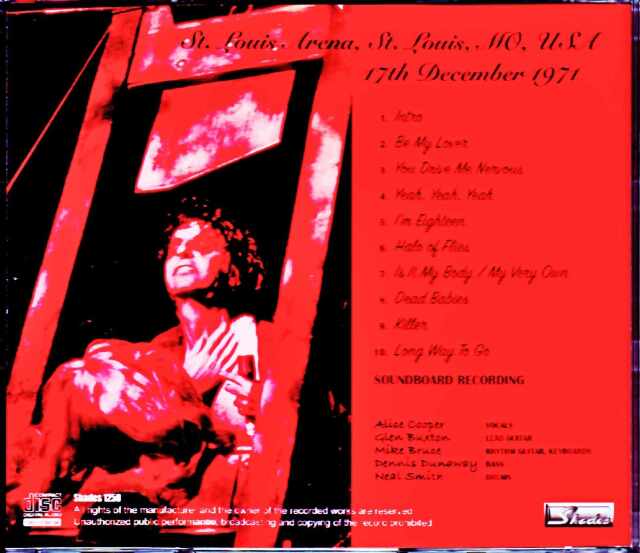 Alice Cooper アリス・クーパー/MO,USA 1971