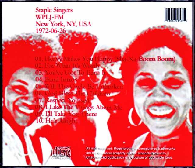 Staple Singers ステイプル・シンガーズ/NY,USA 1972