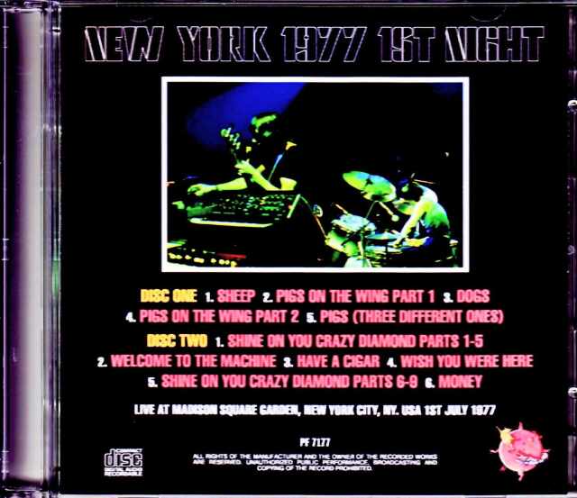 Pink Floyd ピンク・フロイド/NY,USA 7.1.1977