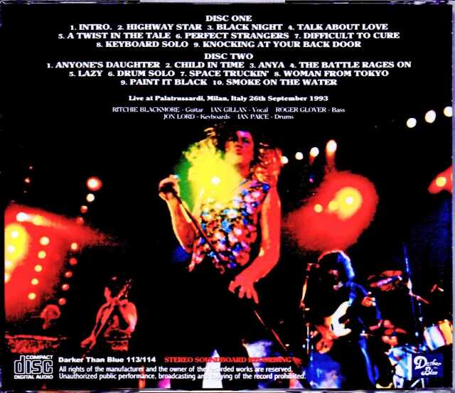 Deep Purple ディープ・パープル/Italy 1993 Upgrade