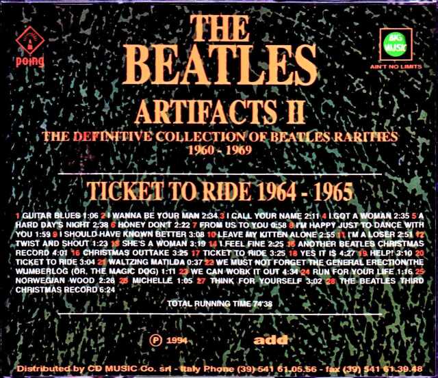 Beatles ビートルズ/Artfacts II Ticket to Ride 1964-1965