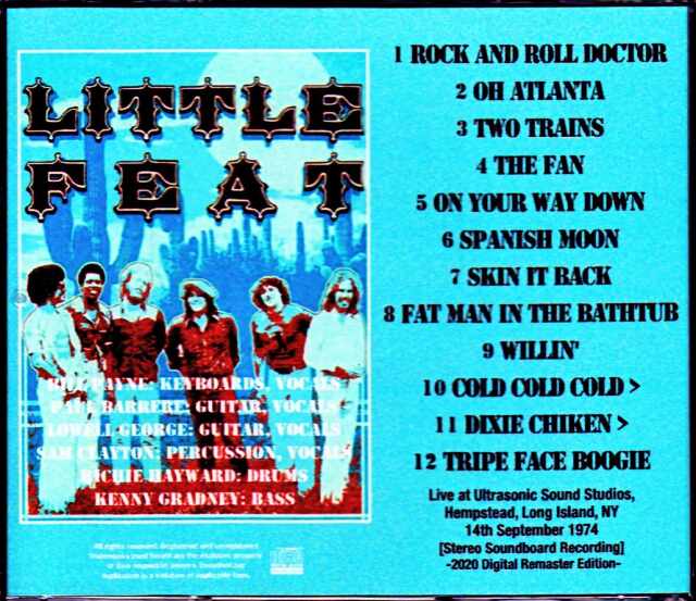 Little Feat リトル・フィート/NY,USA 1974 Studio Live Digital Remaster