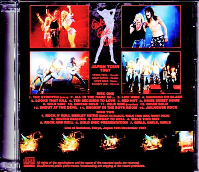 Motley Crue モトリー・クルー/Tokyo,Japan 12.18.1987