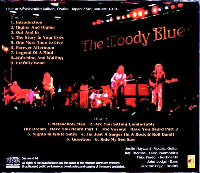 Moody Blues ムーディー・ブルース/Osaka,Japan 1.23.1974