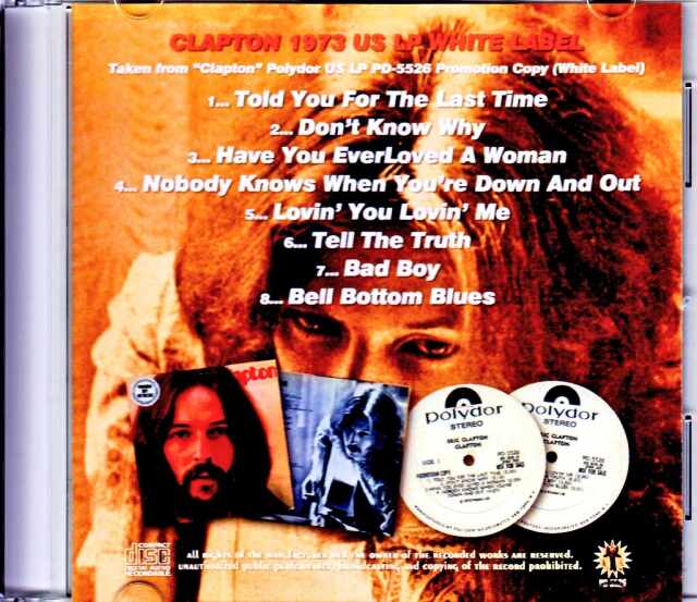 Eric Clapton エリック・クラプトン/Clapton US LP Promotion
