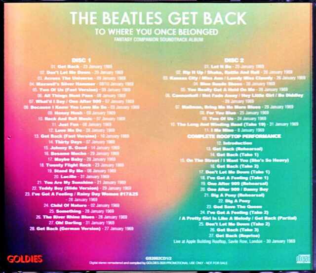 Beatles ビートルズ/ゲット・バック Get Back Fantasy Compilation