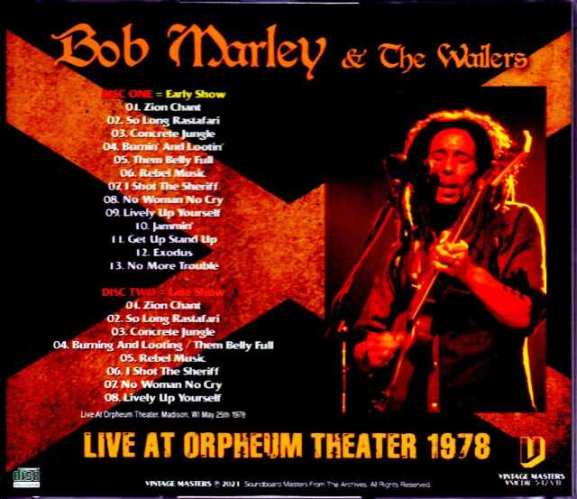 Bob Marley & the Wailers ボブ・マーレィ/WI,USA 1978