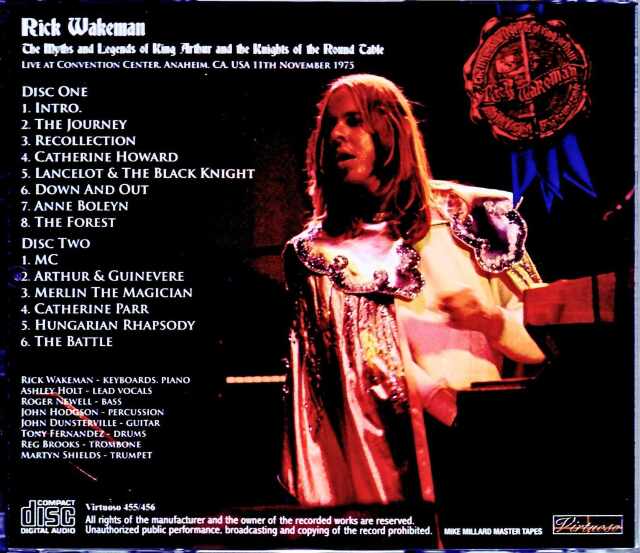 Rick Wakeman リック・ウェイクマン/CA,USA 1975 Mike Millard Master