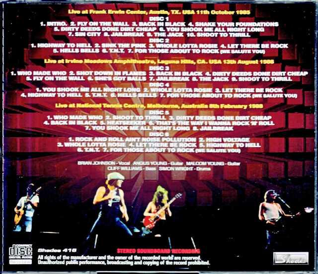 AC/DC エイシー・ディーシー/Soundboard Collection 1985-1988 Remastered