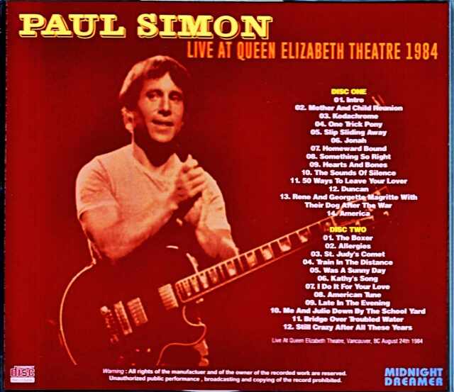 Paul Simon ポール・サイモン/Canada 1984
