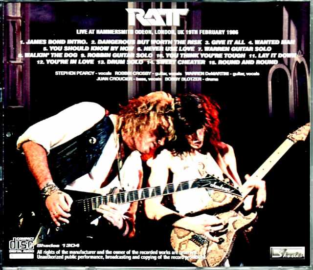 Ratt ラット/London,UK 2.19.1986