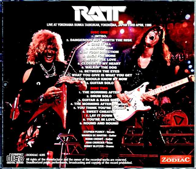RATT（国内盤）CD６枚セット Ratt ラット/Kanagawa,Japan 1986 Upgrade
