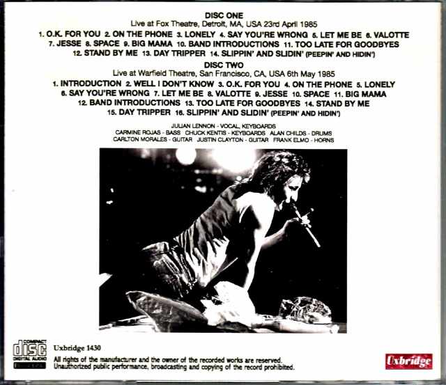 Julian Lennon ジュリアン・レノン/MA,USA 1985 & more