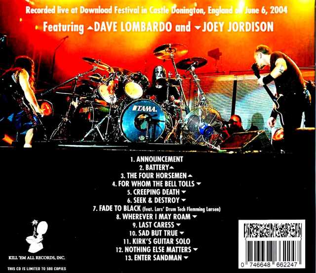 Metallica メタリカ/ラーズが不在のライヴ England,UK 2004