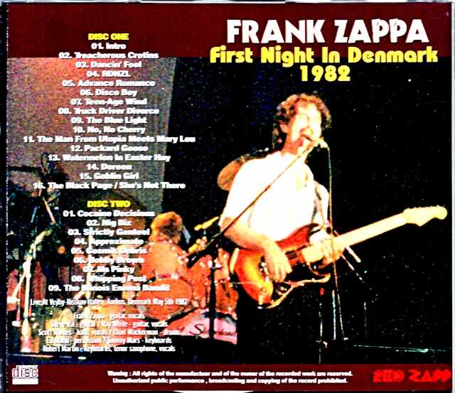 Frank Zappa フランク・ザッパ/Denmark 1982