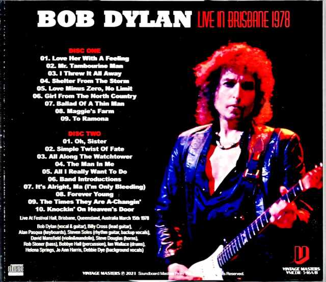 Bob Dylan ボブ・ディラン/Australia 1978